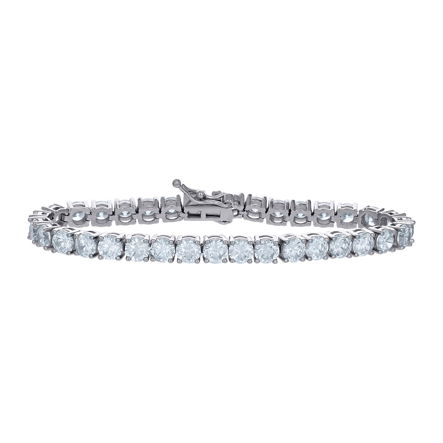 Sterling Silver Womens Cubic-Zirconia Tennis Bracelet 7 Inches