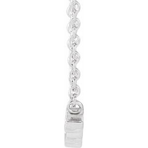 14K White Gold 9.55 X 4.3 Mm 18 In Polished Xo Script Necklace