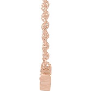 14K Rose Gold 9.55 X 4.3 Mm 16 In Polished Xo Script Necklace