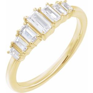 14K Yellow Gold Lab-Grown Diamond Straight Baguette Polished 1/2 Ctw Lab-Growndiamond Straight Baguette Ring Size 7