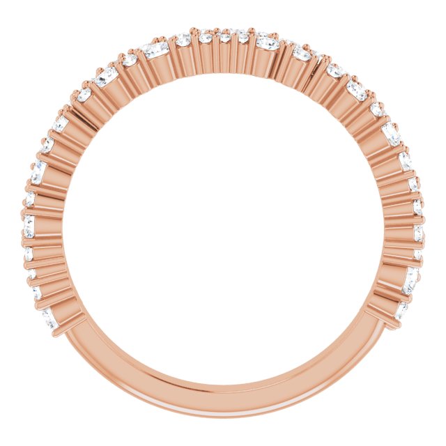 14K Yellow Or White Or Rose Gold Or Platinum 2.5 Mm Round 2.2Mm I1, G-H Polished 5/8 Ctw Lab-Grown Diamond Matching Band, Size 7
