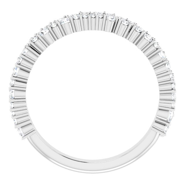 14K Yellow Or White Or Rose Gold Or Platinum 2.5 Mm Round 2.2Mm I1, G-H Polished 5/8 Ctw Lab-Grown Diamond Matching Band, Size 7