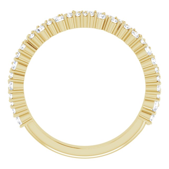 14K Yellow Or White Or Rose Gold Or Platinum 2.5 Mm Round 2.2Mm I1, G-H Polished 5/8 Ctw Lab-Grown Diamond Matching Band, Size 7