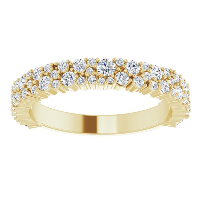 14K Yellow Or White Or Rose Gold Or Platinum 2.5 Mm Round 2.2Mm I1, G-H Polished 5/8 Ctw Lab-Grown Diamond Matching Band, Size 7
