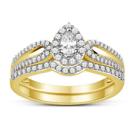 14K Yellow GoldT 0.50 Cttw Diamond Ladies Ring