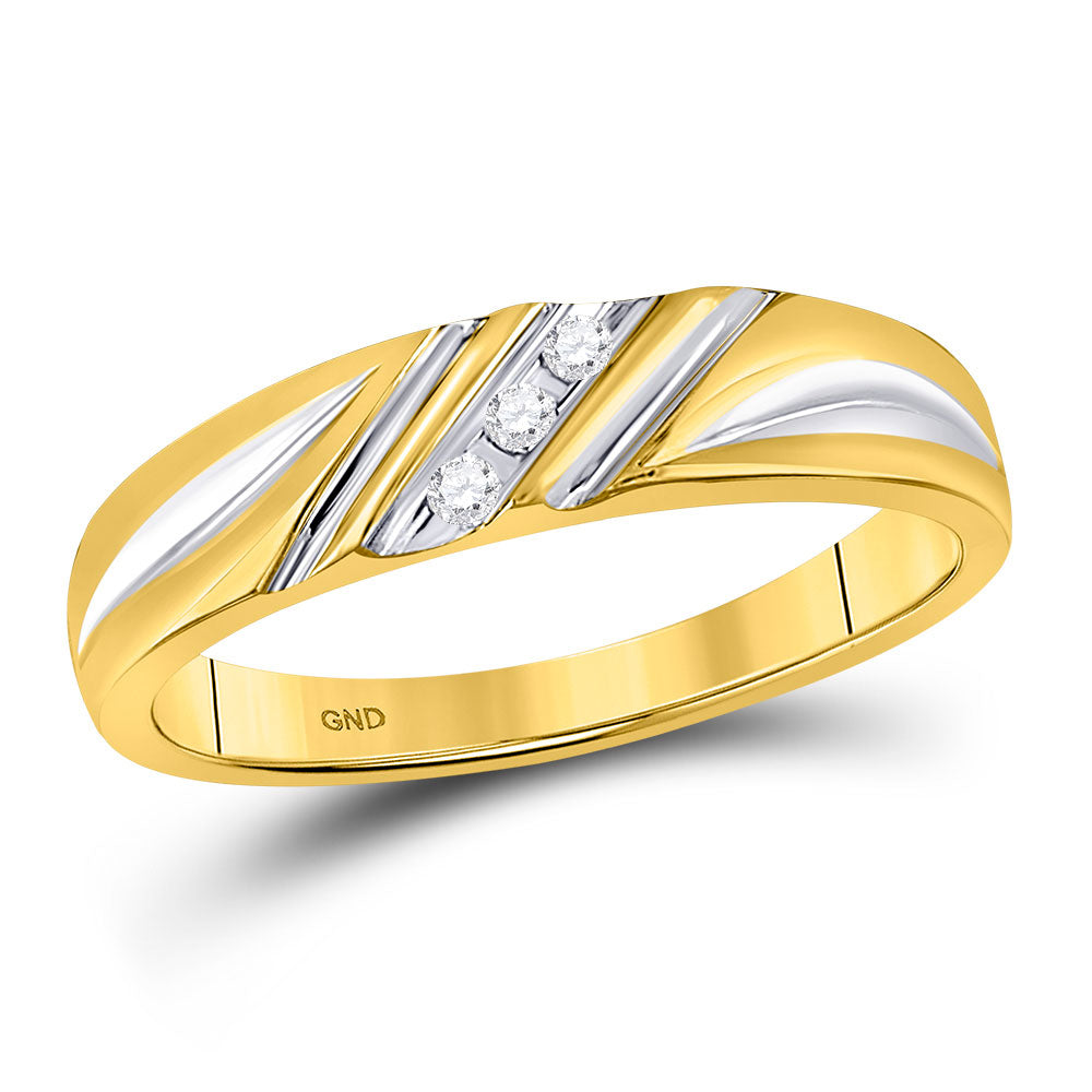 10K Yellow Gold His Hers Round Diamond Heart Matching Wedding Set 3/8 Cttw, Womens Size: 5-10, Mens Size: 7-13