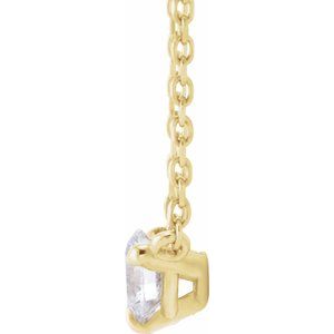14K Yellow Gold Round 4Mm G-H I1 1/5 Ct Natural Diamond 3-Prong Claw Prong Necklace, Length: 18 In