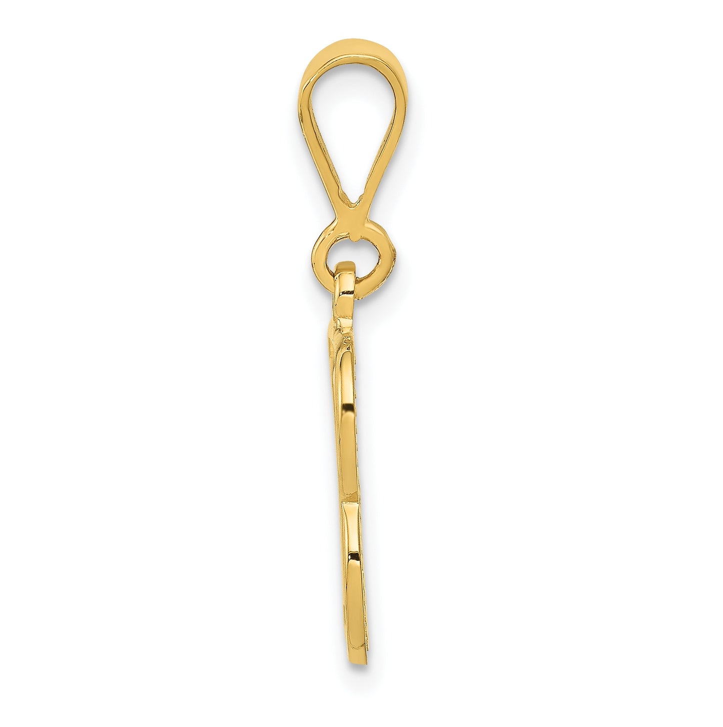 10K Yellow Gold Initial Letter B Pendants