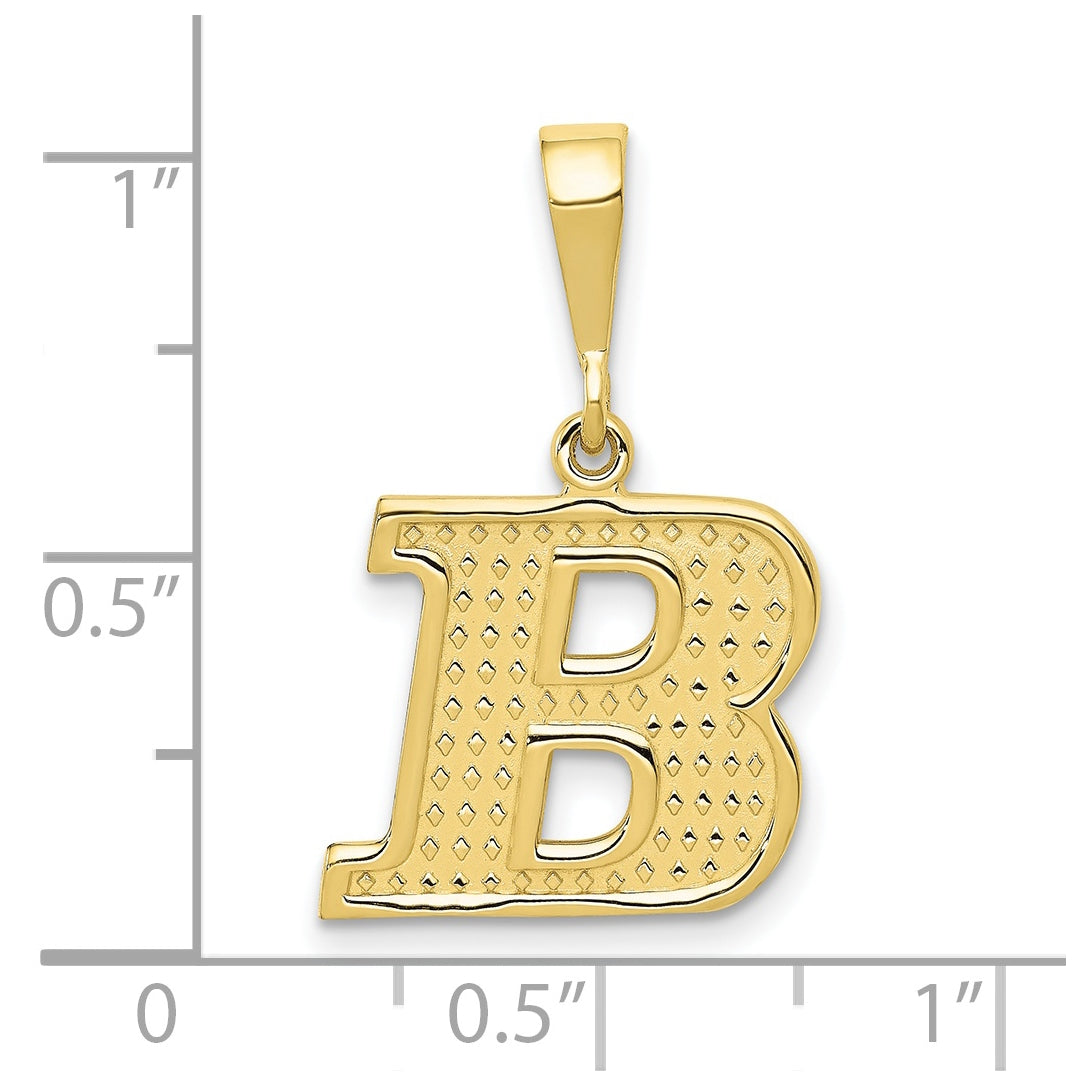 10K Yellow Gold Initial Letter B Pendants