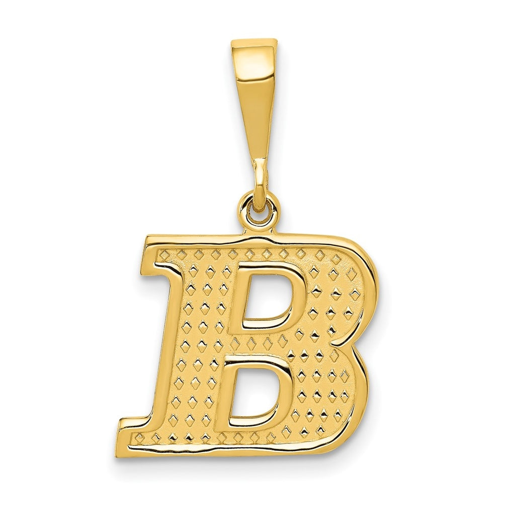 10K Yellow Gold Initial Letter B Pendants