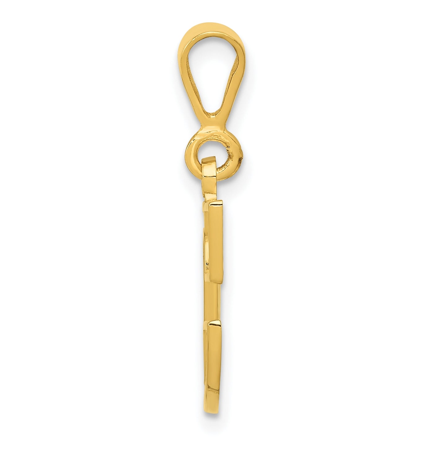10K Yellow Gold Initial Letter C Pendants