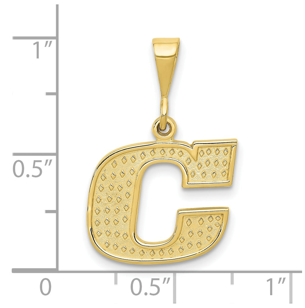 10K Yellow Gold Initial Letter C Pendants