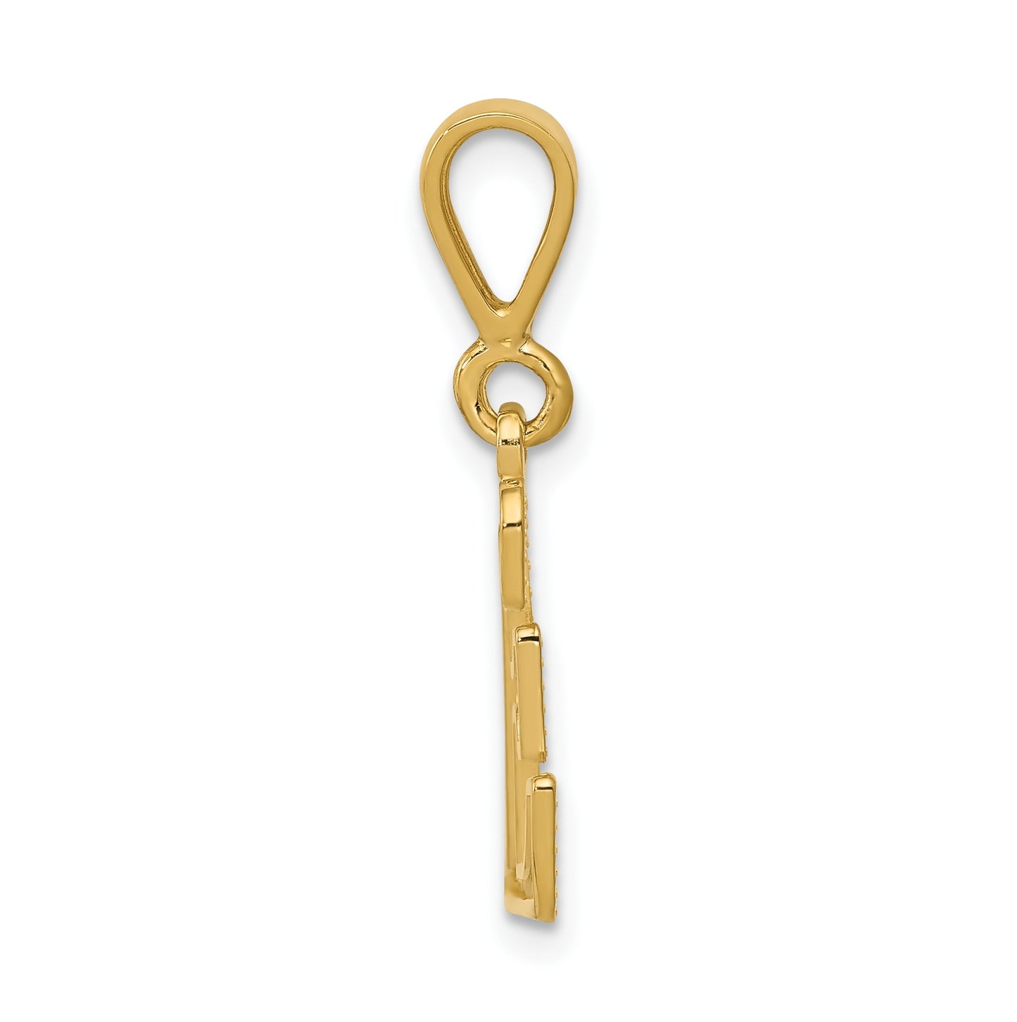 10K Yellow Gold Initial Letter E Pendants