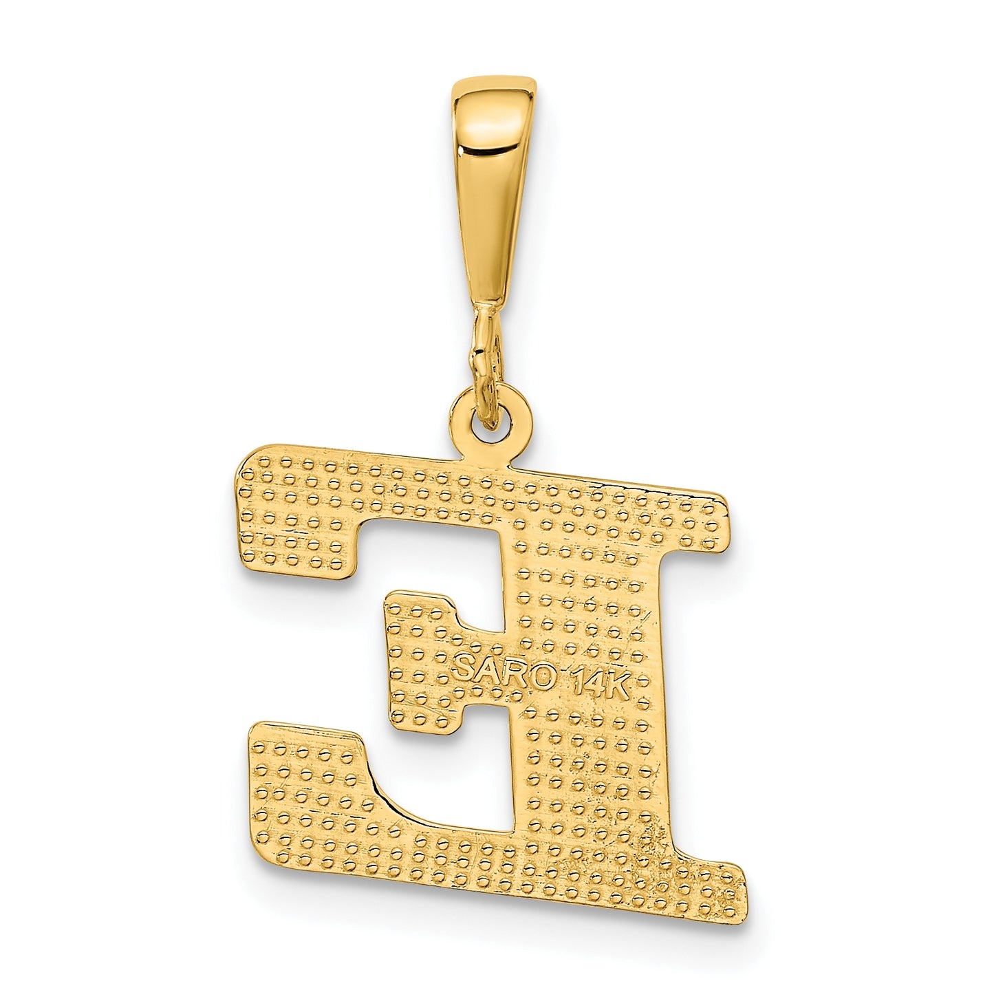 10K Yellow Gold Initial Letter E Pendants