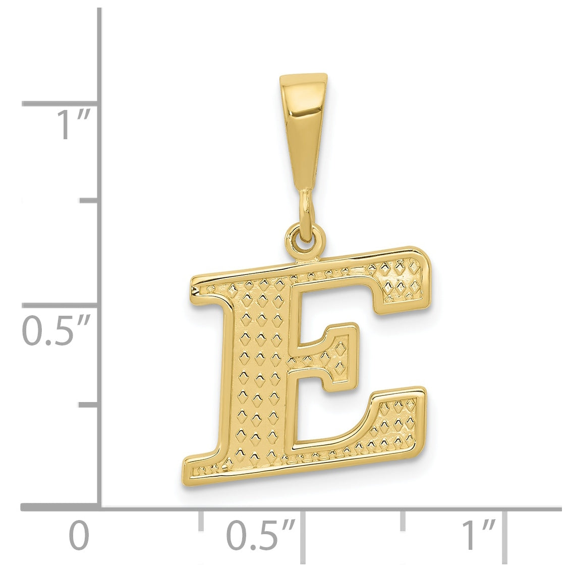 10K Yellow Gold Initial Letter E Pendants