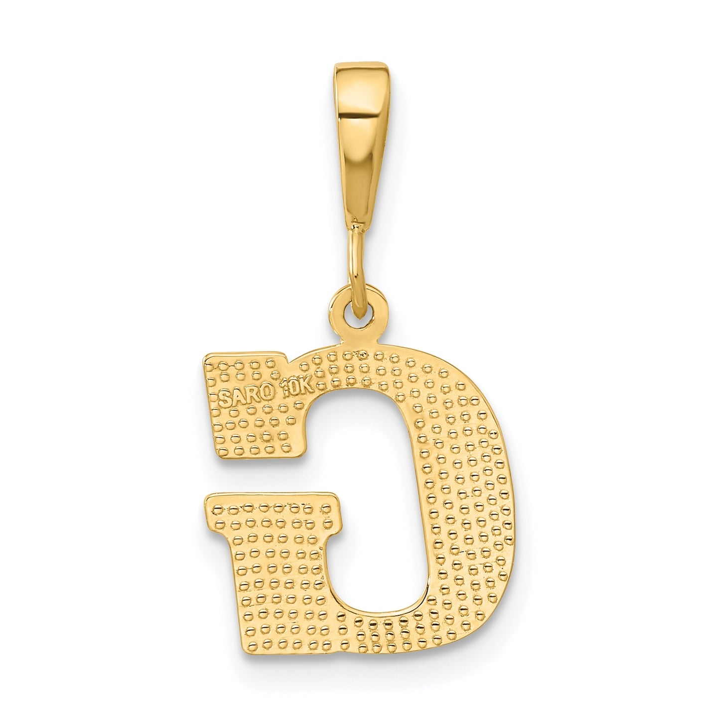 10K Yellow Gold Initial Letter G Pendants