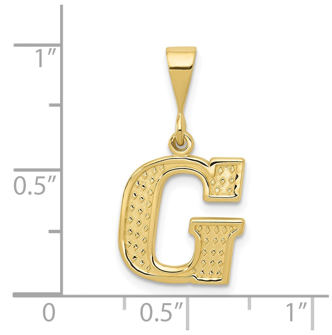 10K Yellow Gold Initial Letter G Pendants