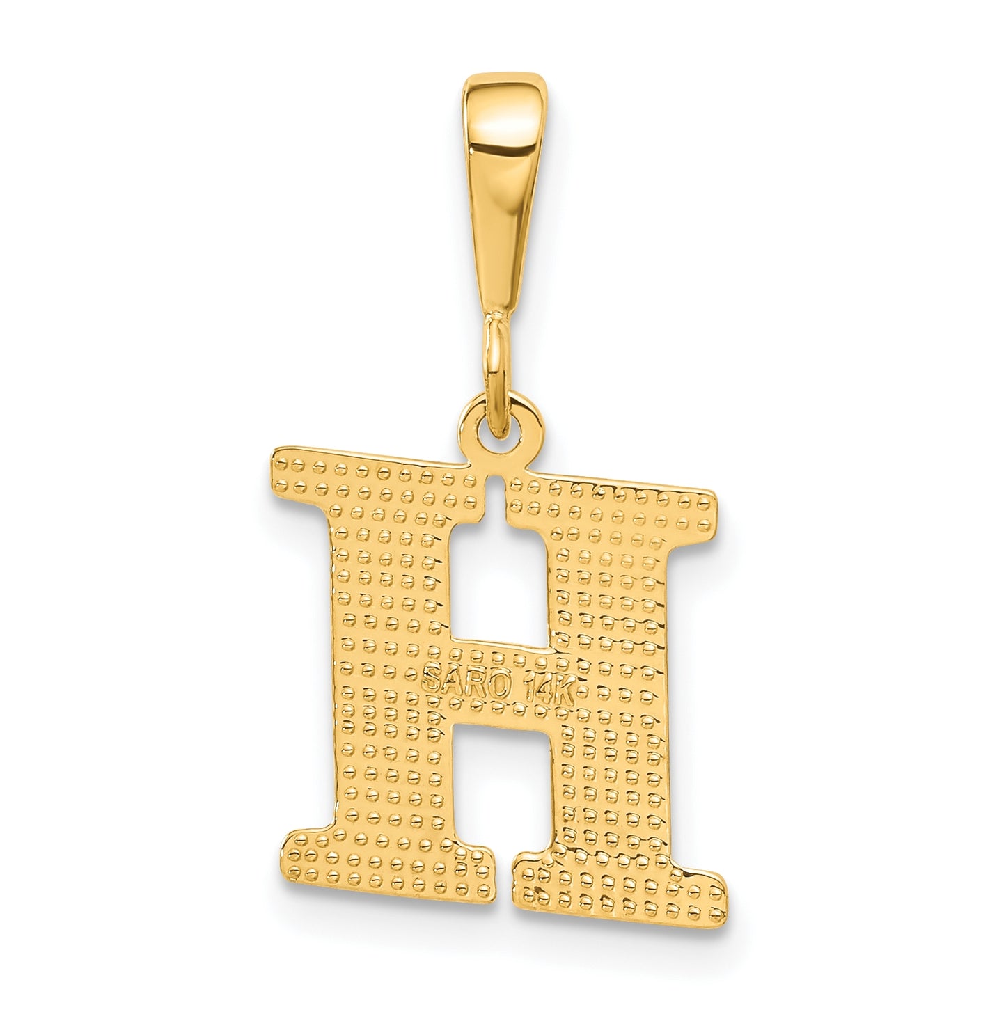 10K Yellow Gold Initial Letter H Pendants