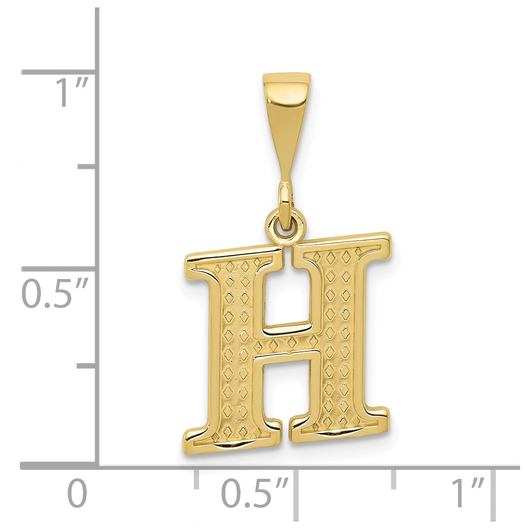 10K Yellow Gold Initial Letter H Pendants