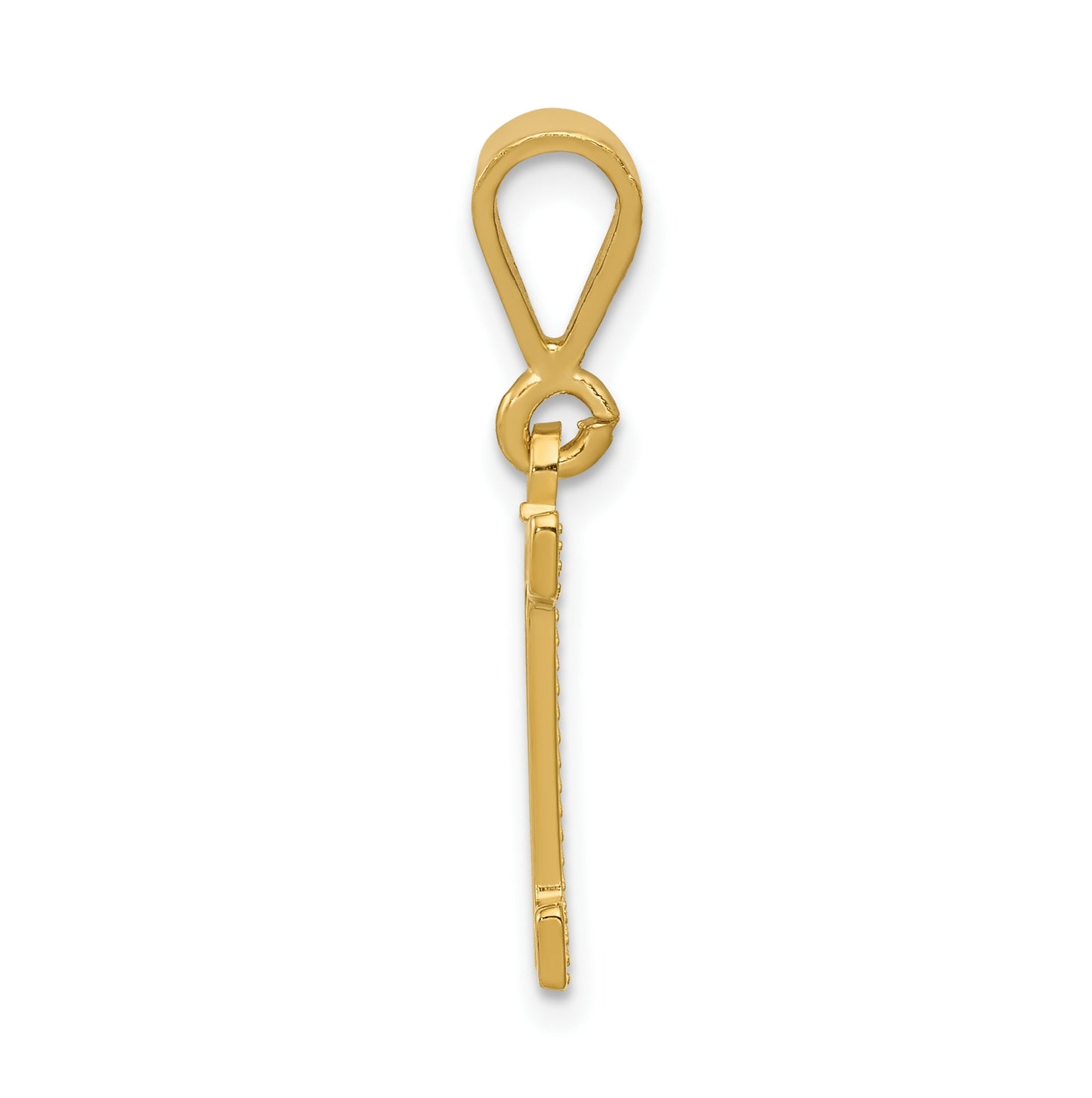 10K Yellow Gold Initial Letter I Pendants