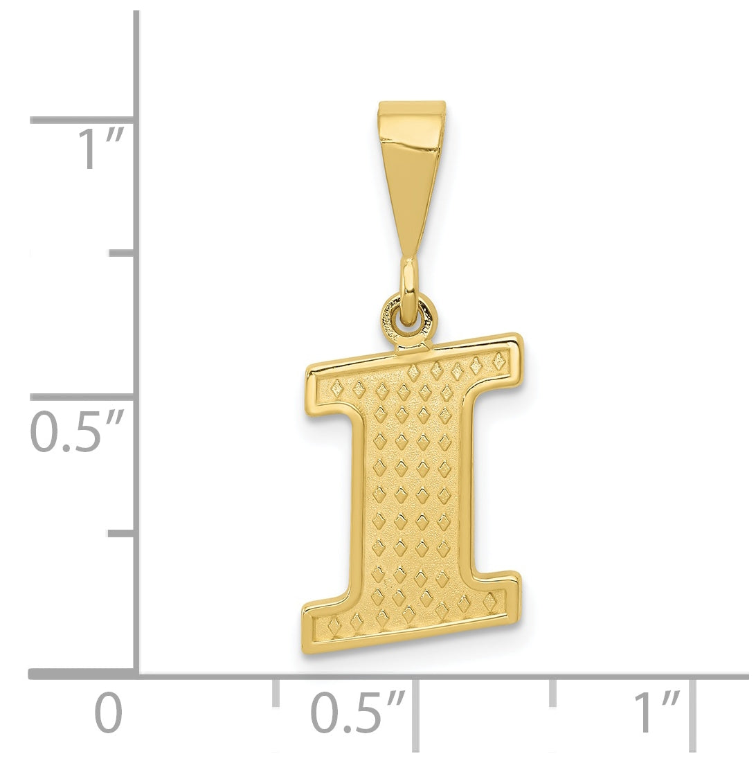10K Yellow Gold Initial Letter I Pendants