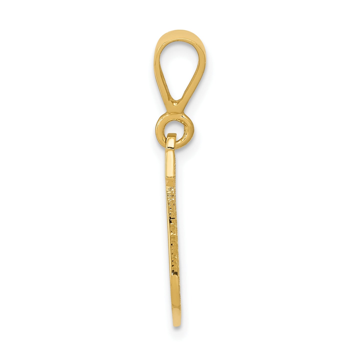 10K Yellow Gold Initial Letter J Pendants