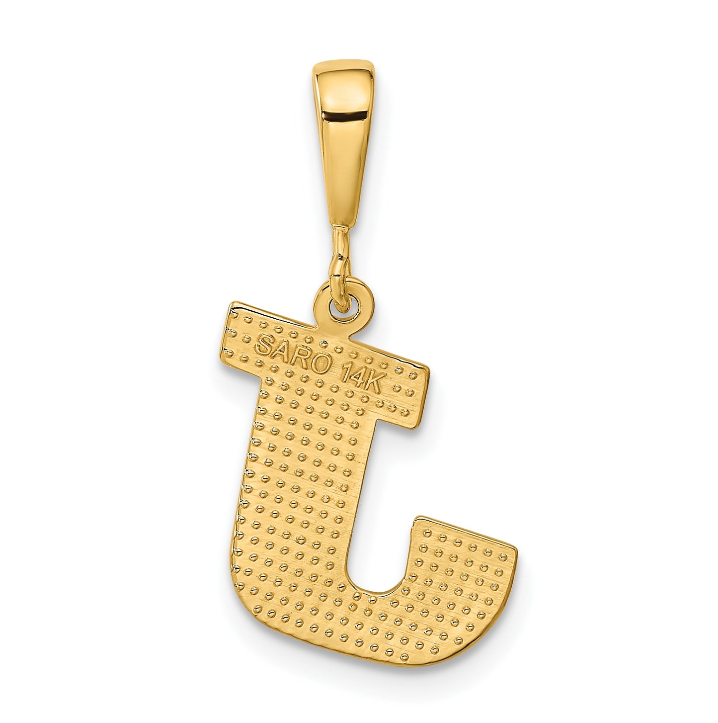10K Yellow Gold Initial Letter J Pendants