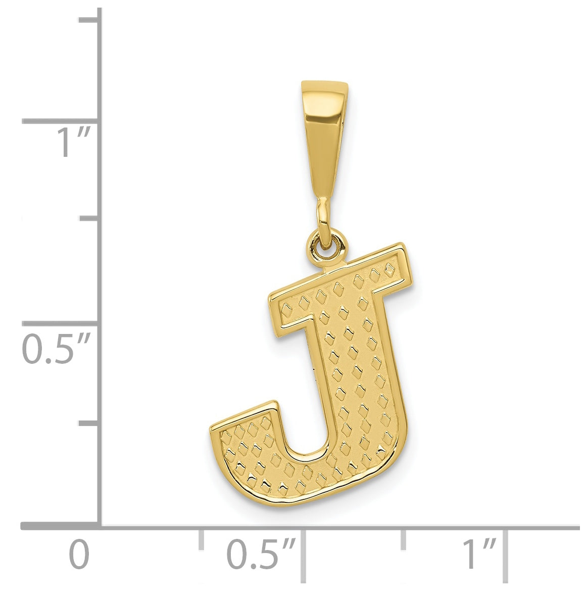10K Yellow Gold Initial Letter J Pendants