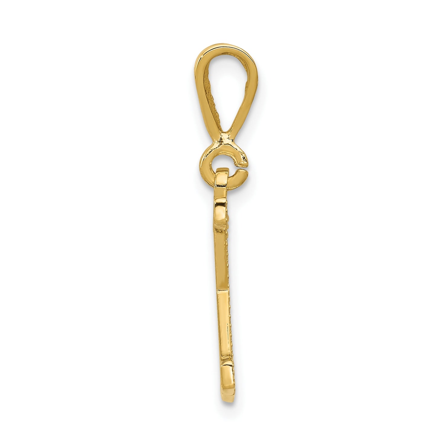 10K Yellow Gold Initial Letter K Pendants