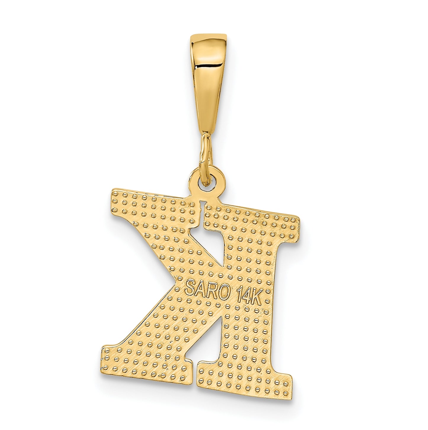 10K Yellow Gold Initial Letter K Pendants