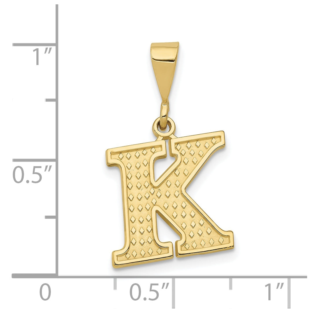 10K Yellow Gold Initial Letter K Pendants