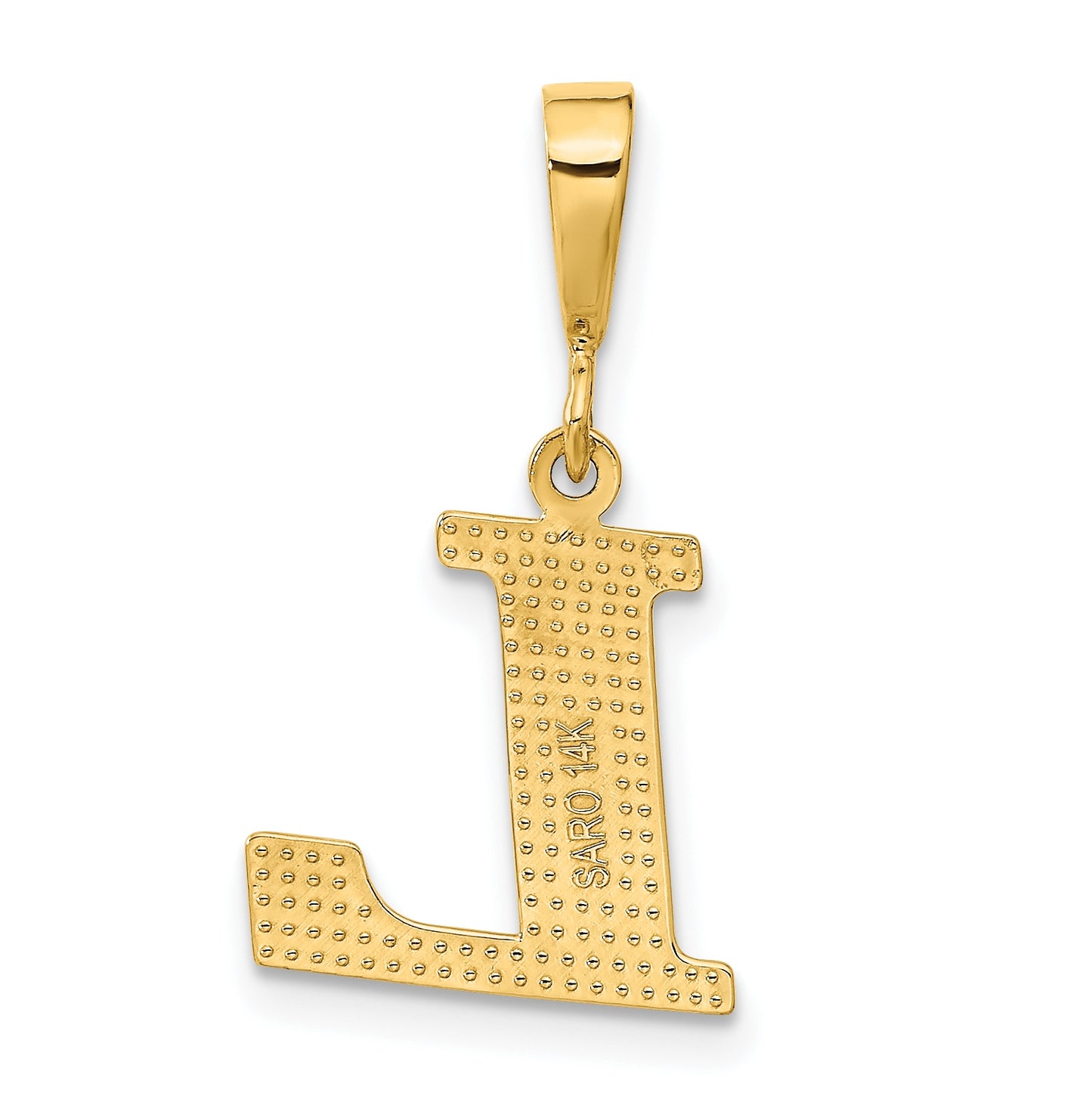 10K Yellow Gold Initial Letter L Pendants