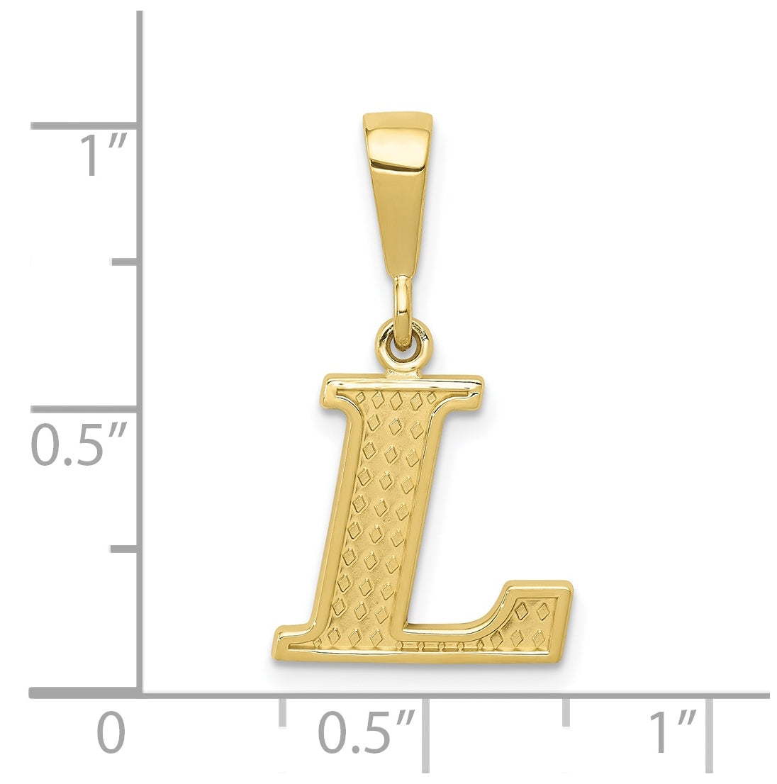 10K Yellow Gold Initial Letter L Pendants