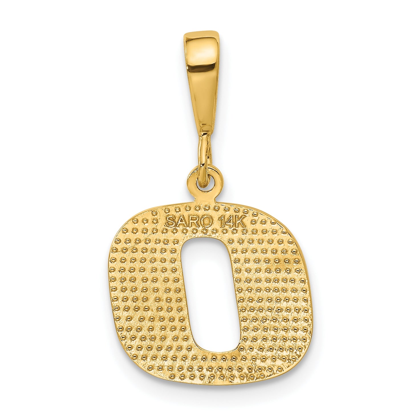 10K Yellow Gold Initial Letter O Pendants