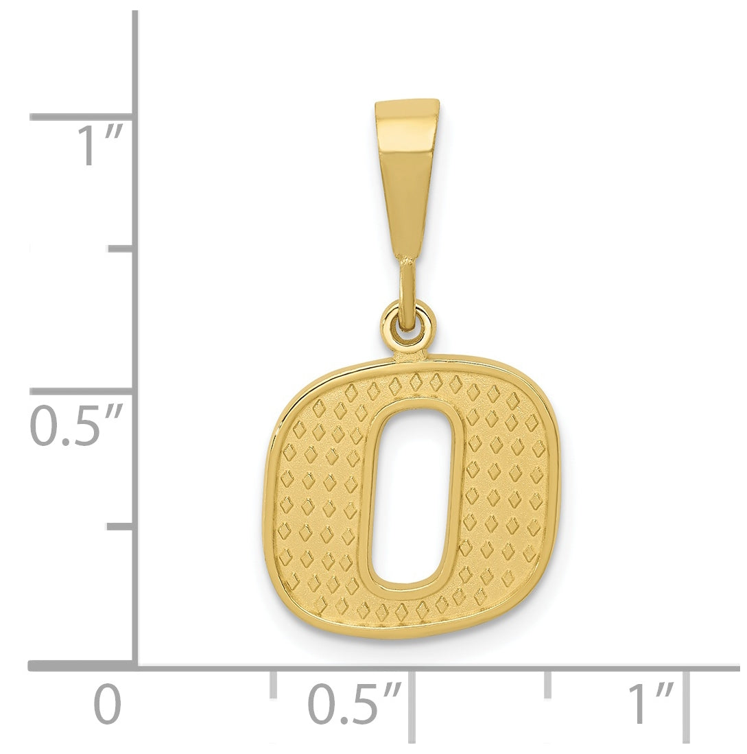 10K Yellow Gold Initial Letter O Pendants