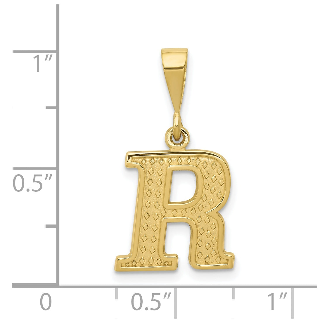 10K Yellow Gold Initial Letter R Pendants