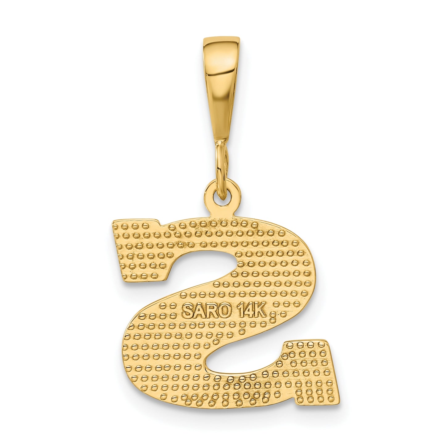 10K Yellow Gold Initial Letter S Pendants