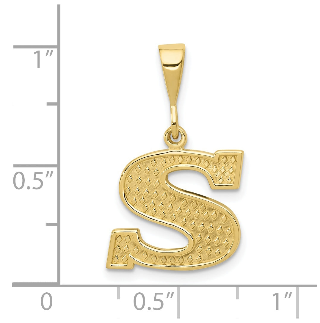 10K Yellow Gold Initial Letter S Pendants
