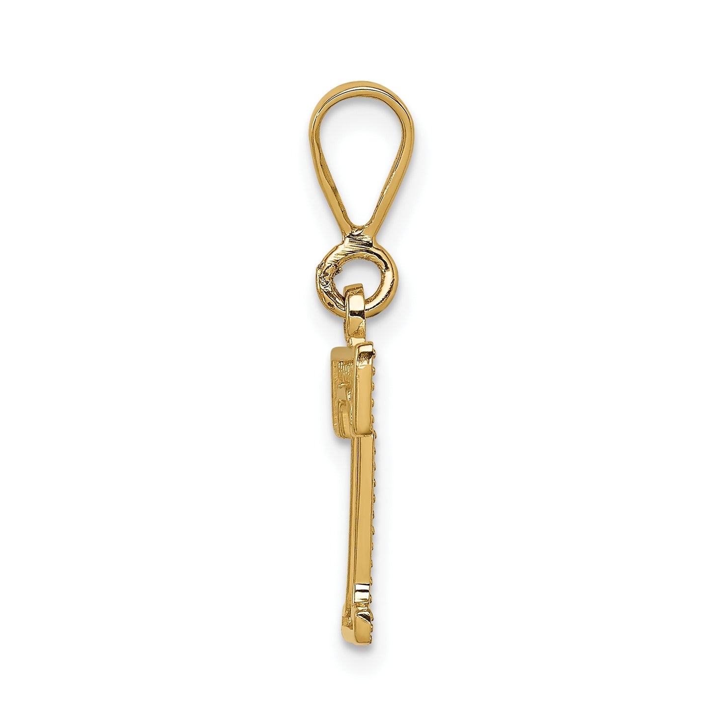 10K Yellow Gold Initial Letter T Pendants