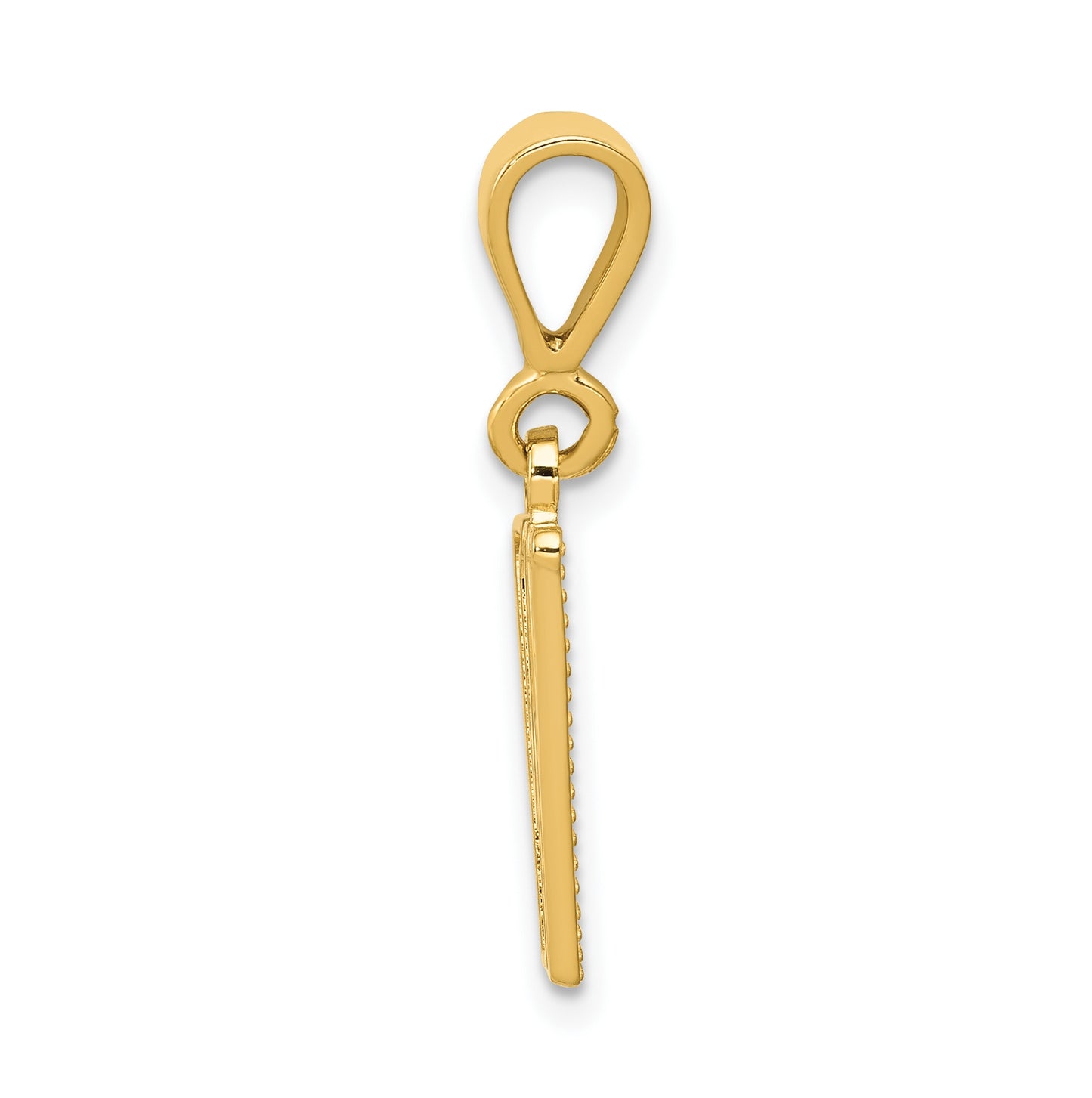 10K Yellow Gold Initial Letter W Pendants