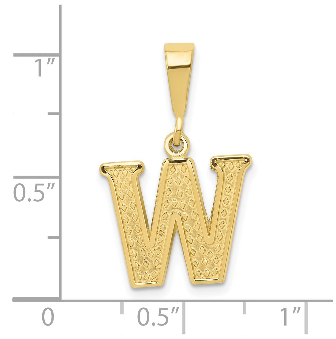 10K Yellow Gold Initial Letter W Pendants