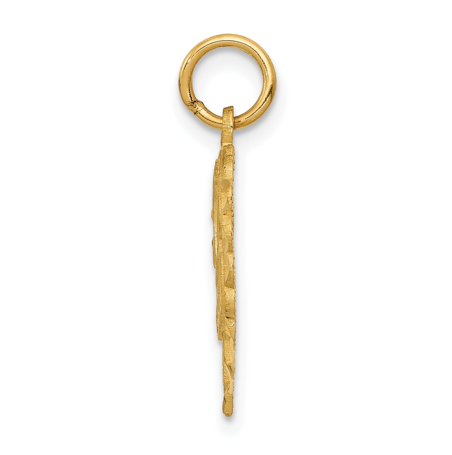 10K Yellow Gold Initial A Letter Charm