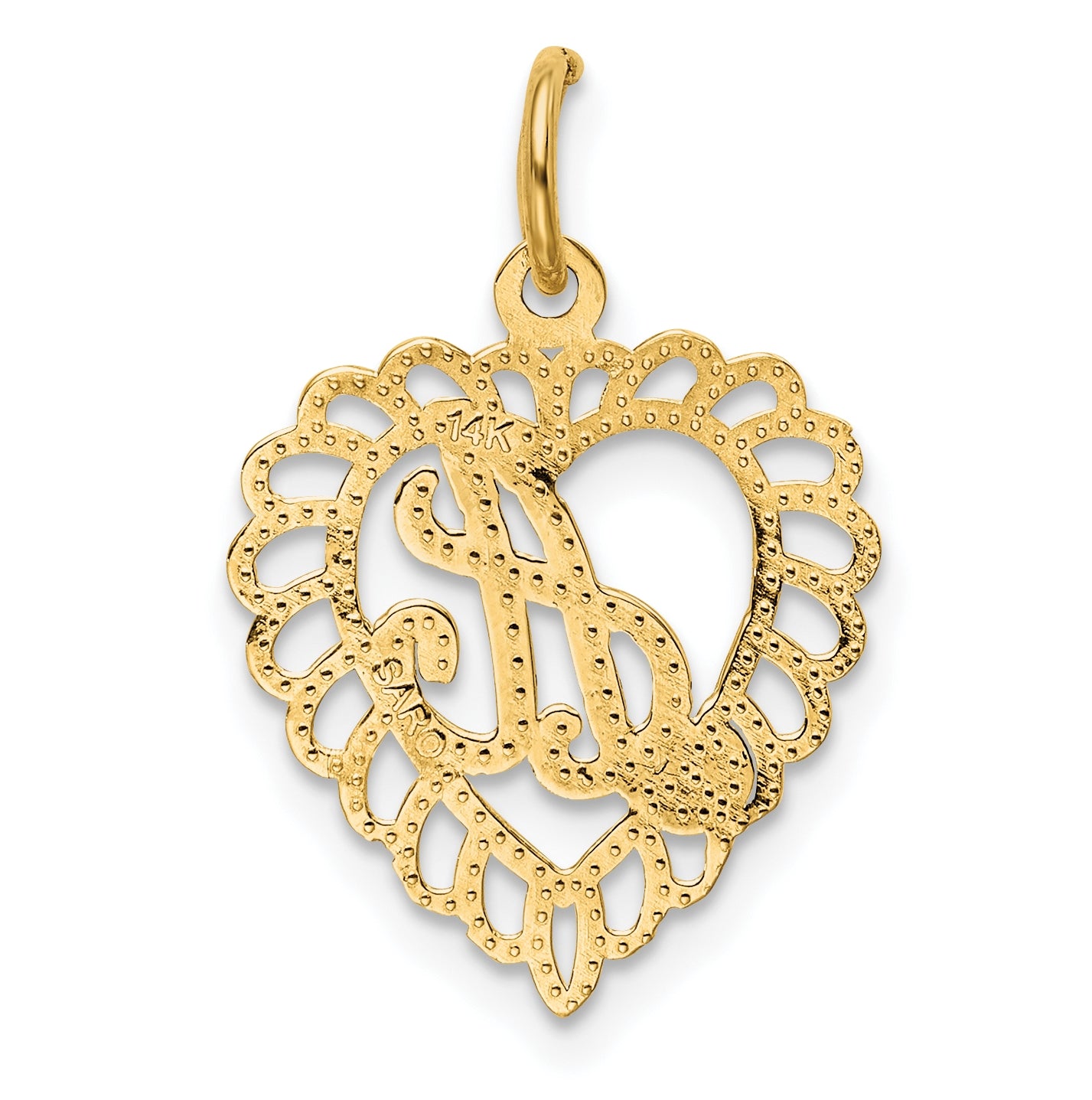 10K Yellow Gold Initial A Letter Charm
