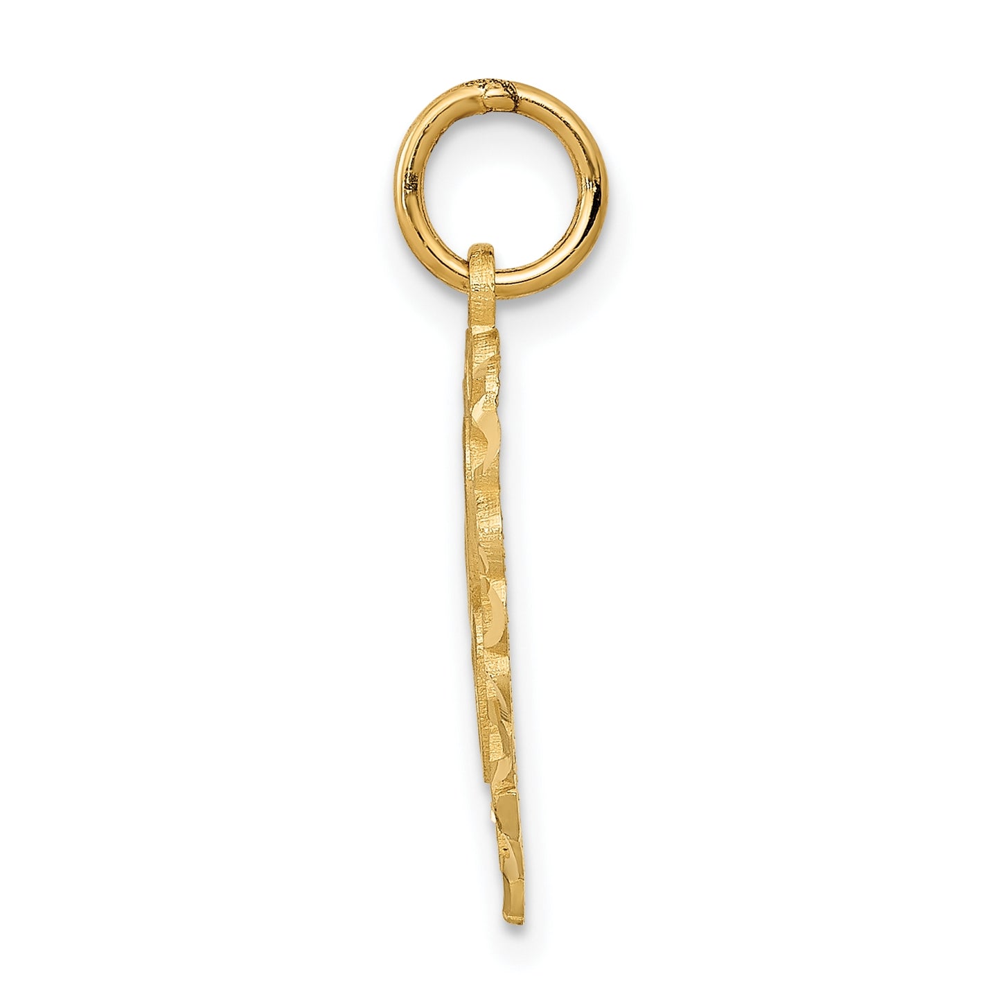 10K Yellow Gold Initial C Letter Charm