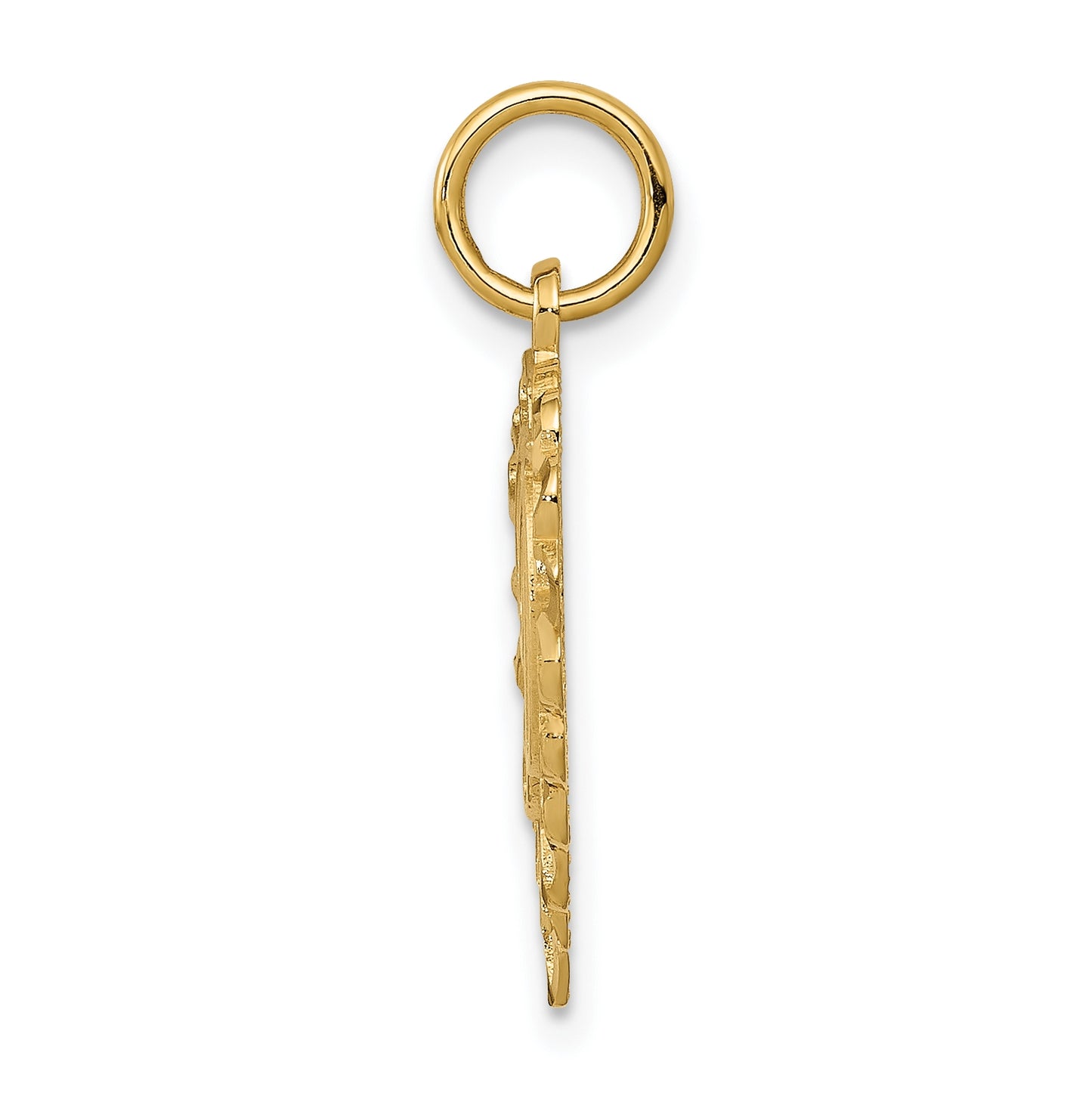10K Yellow Gold Initial D Letter Charm