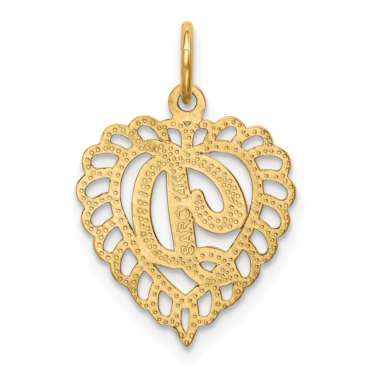 10K Yellow Gold Initial D Letter Charm