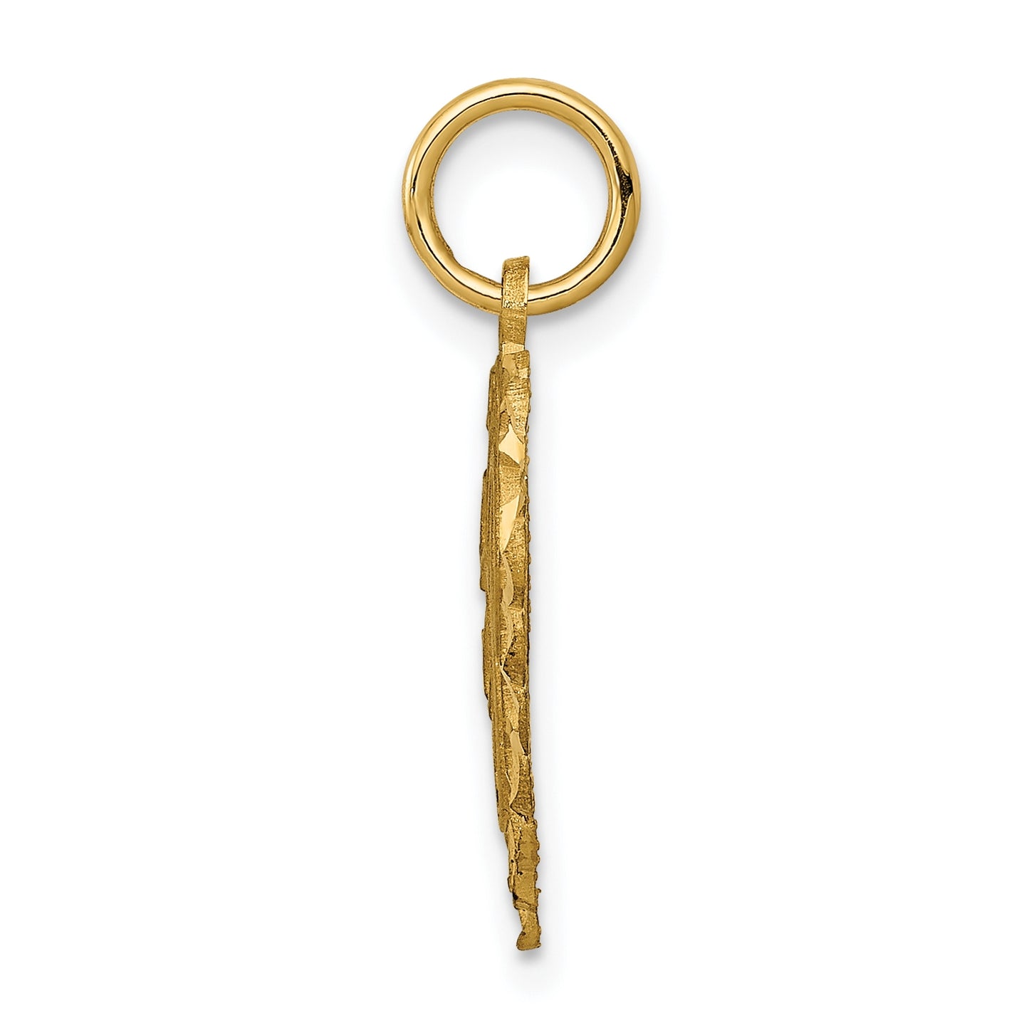 10K Yellow Gold Initial E Letter Charm
