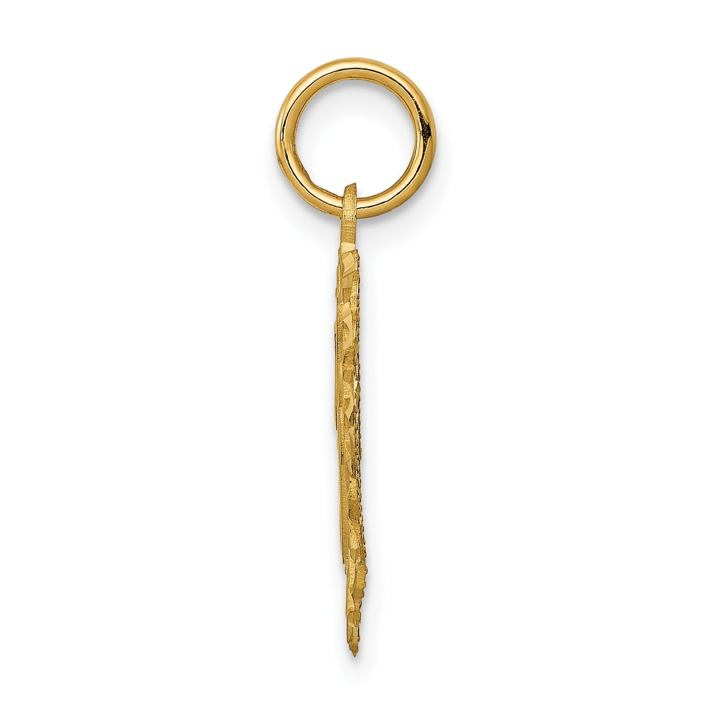 10K Yellow Gold Initial F Letter Charm