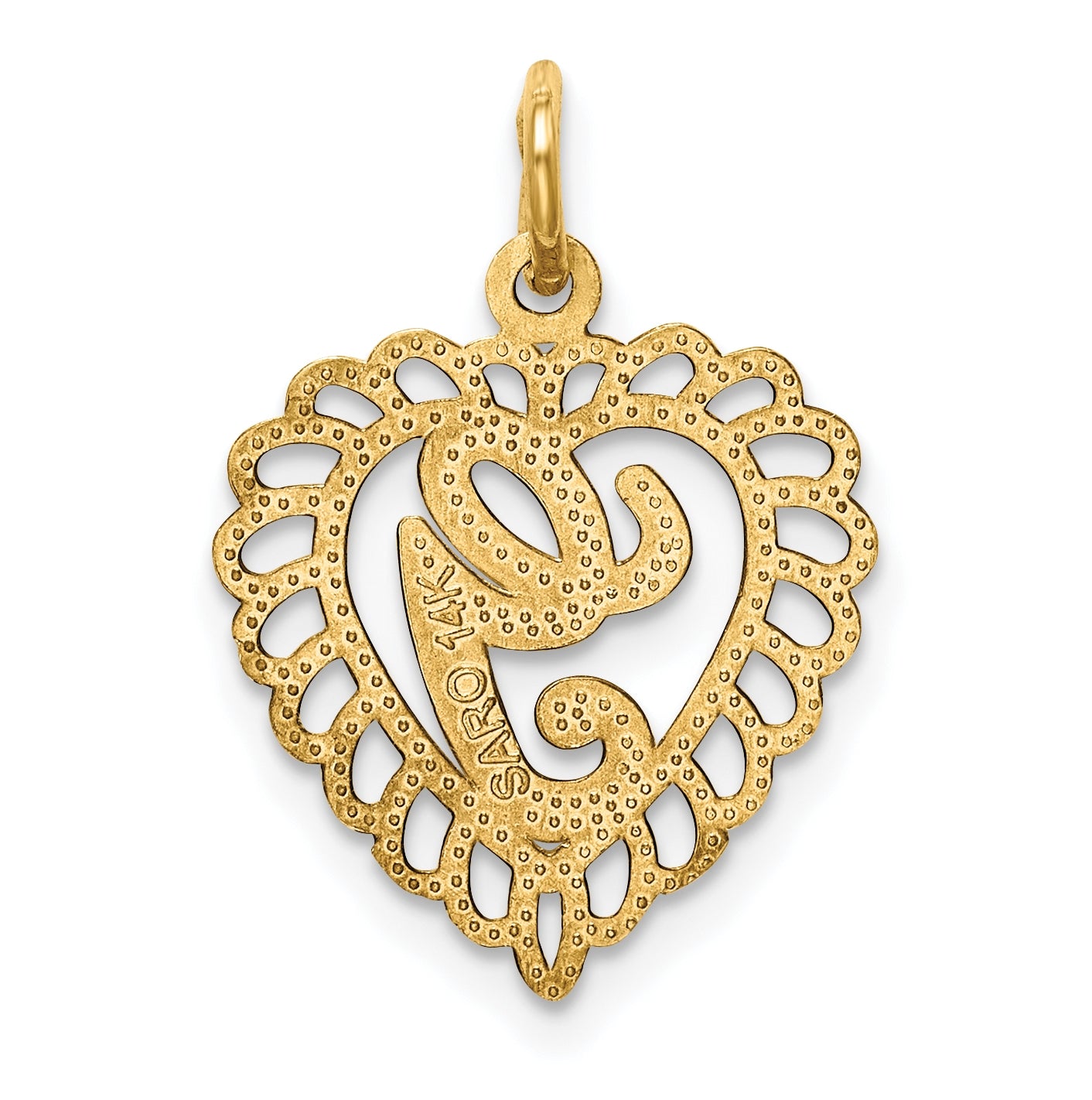 10K Yellow Gold Initial G Letter Charm