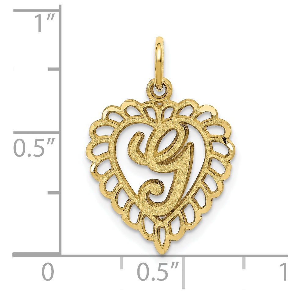 10K Yellow Gold Initial G Letter Charm